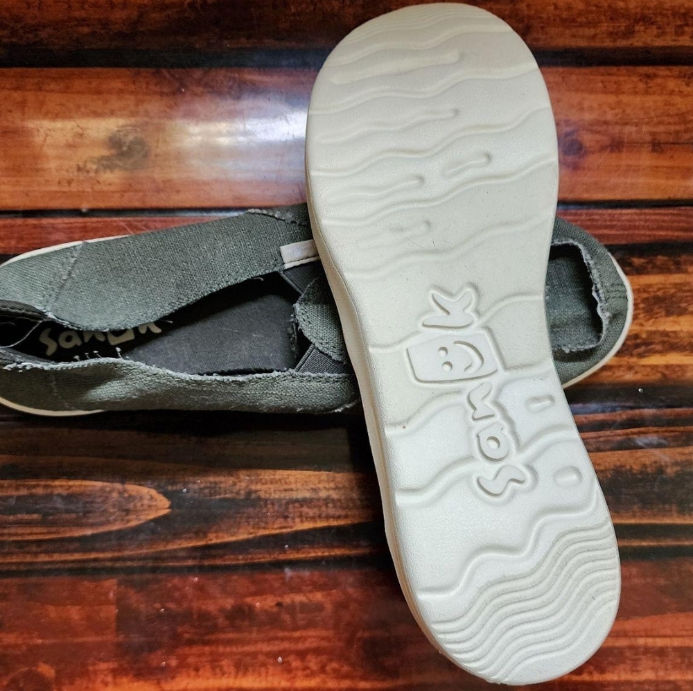 Sanuk Hemp Men's Casual Olive Slip-On Shoes 9.5 - Picture 2 of 3